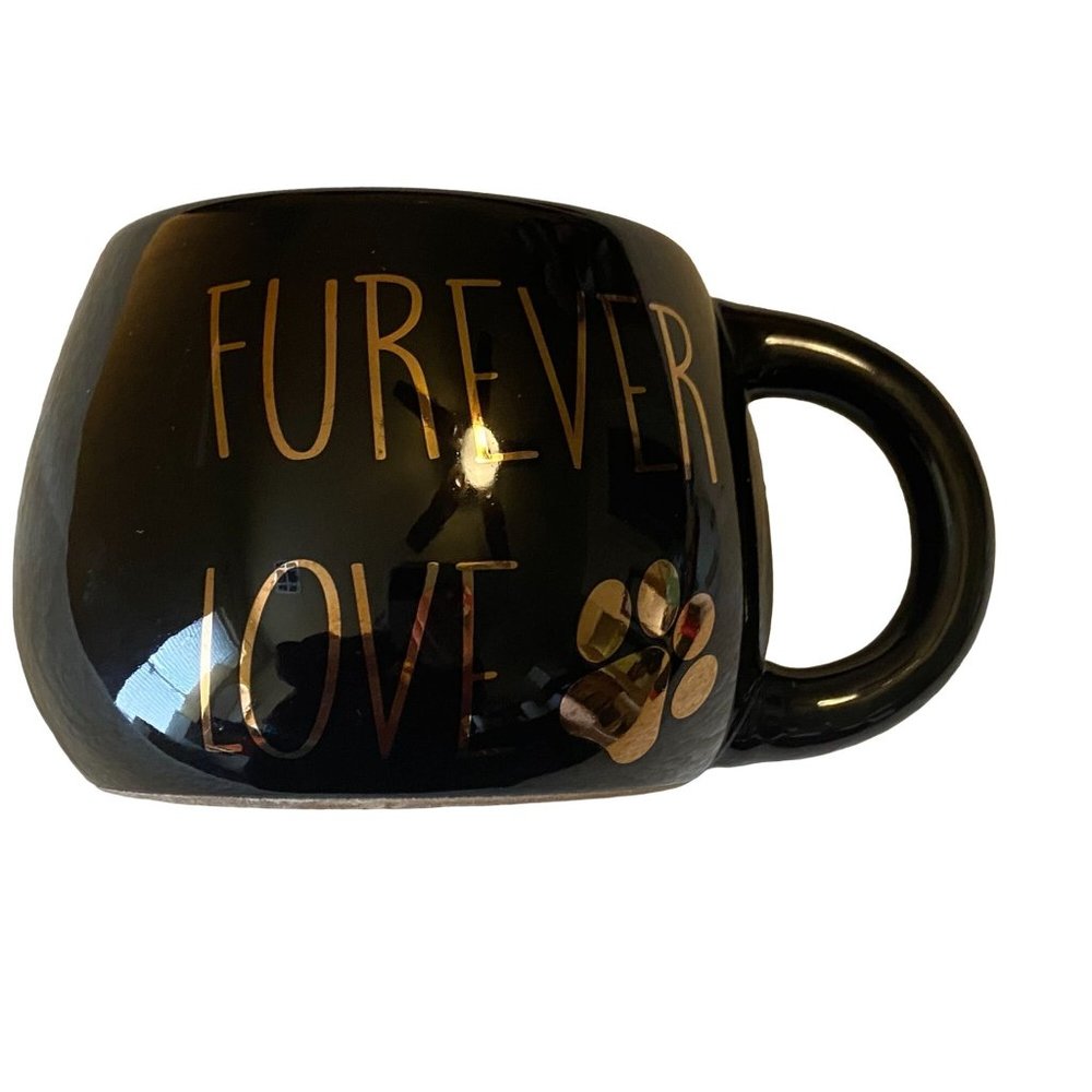 Tri-Coastal Design "Furever Love" w/Paw Print Glass Ceramic Mug #66219 (2018) 4"